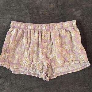 VS Pink Sunflower Smiley Print Boxer Lounge Shorts Size XS